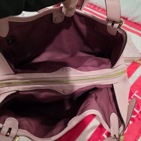 Coach Pink Pebbled Leather Hobo Shoulder Bag + Wallet Set - Picture 7 of 11